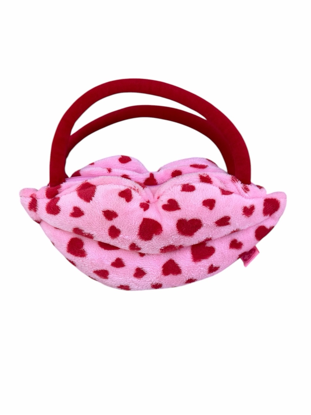 TY Pinkys Smooches Lip Purse Pink and Red Heart Bag